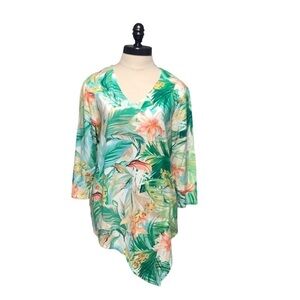 CHICO'S Tropical Print Knit Top‎ - Size 1